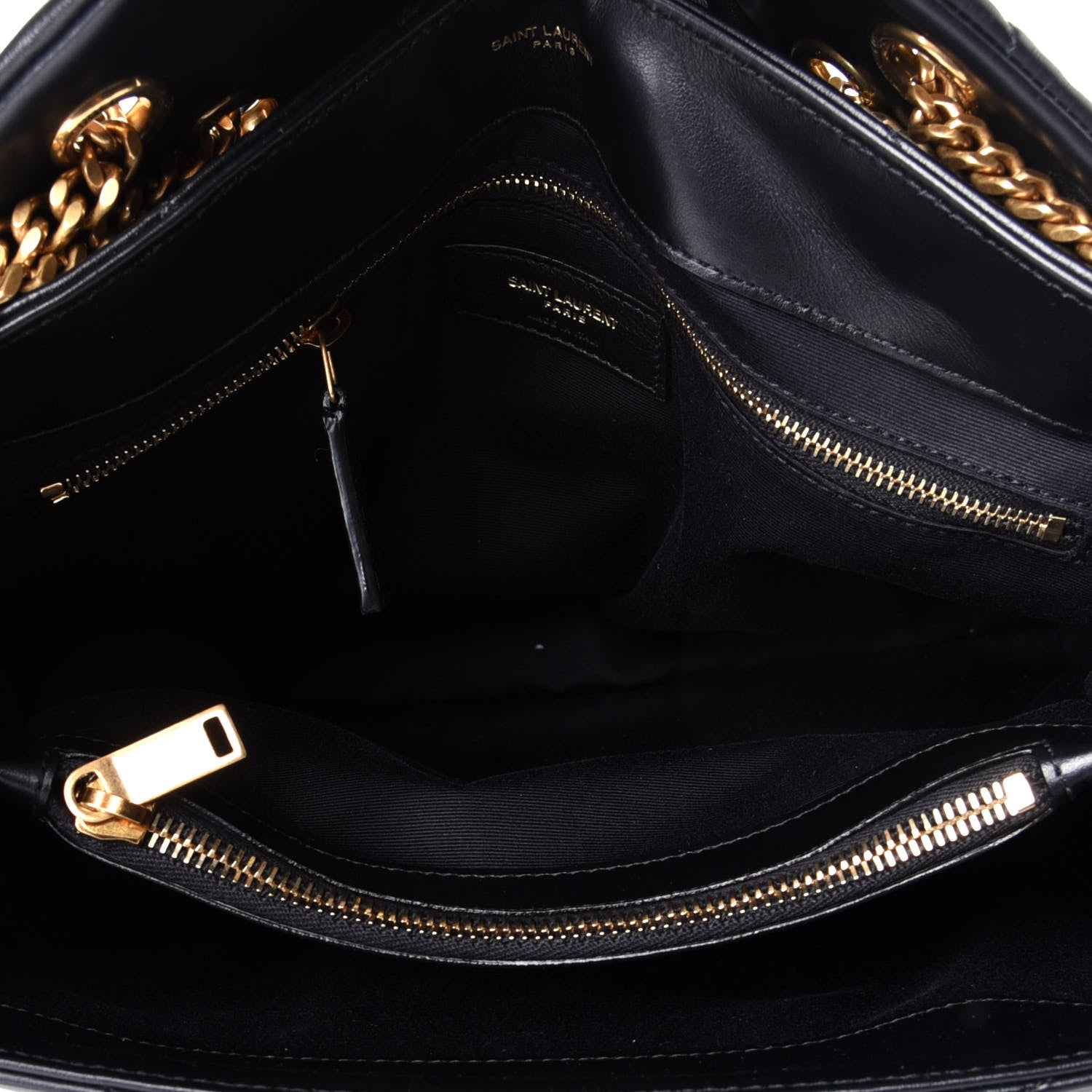 Saint Laurent Calfskin Y Quilted Monogram Medium Loulou Chain Satchel Black 4 of 9