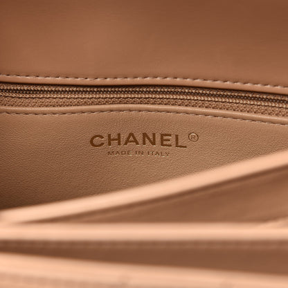 Chanel Lambskin Chevron Quilted Small Trendy CC Dual Handle Flap Bag Beige 8 of 11