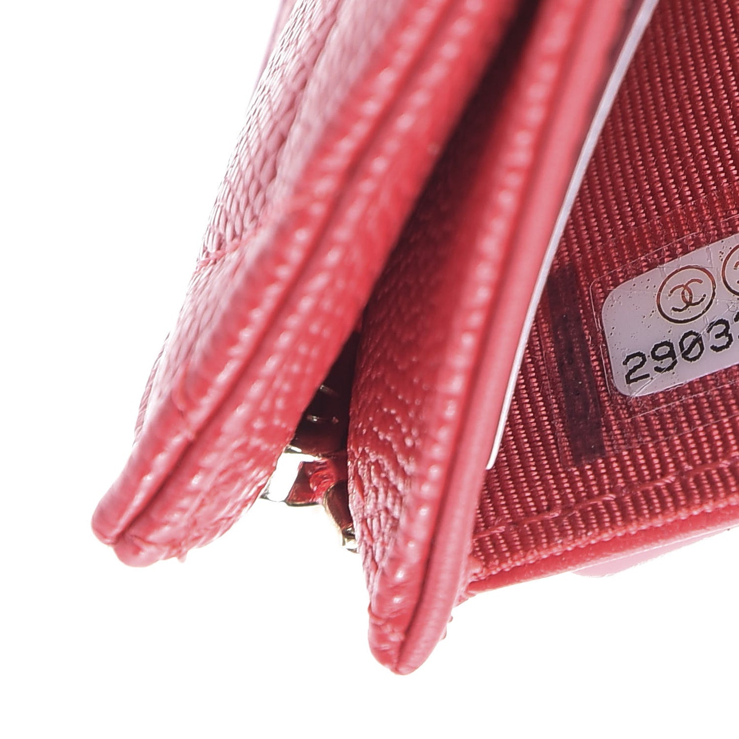 Caviar Quilted Small Flap Wallet Red