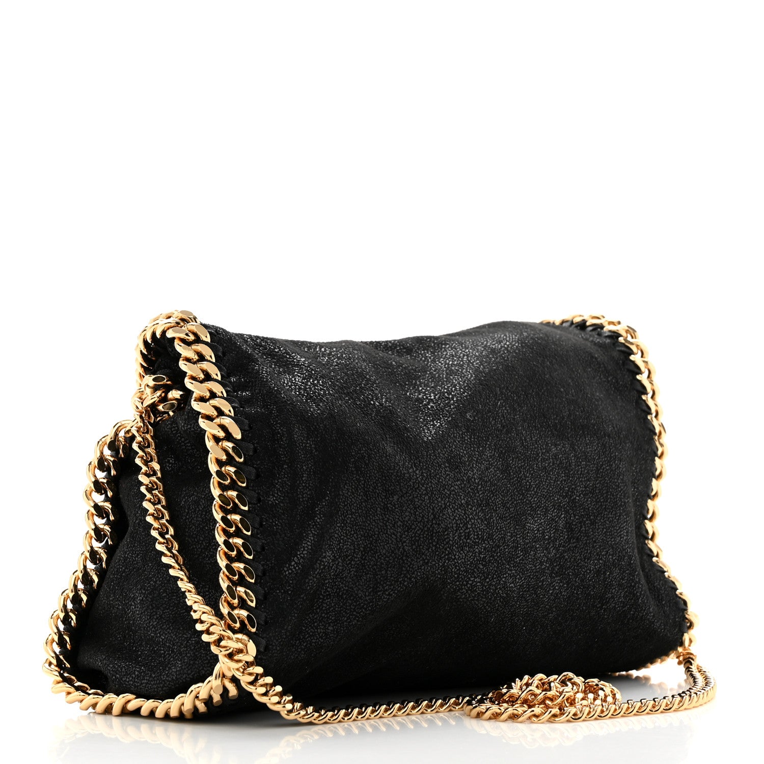 Stella McCartney Shaggy Deer Mini Falabella Fold Over Tote Black 3 of 10