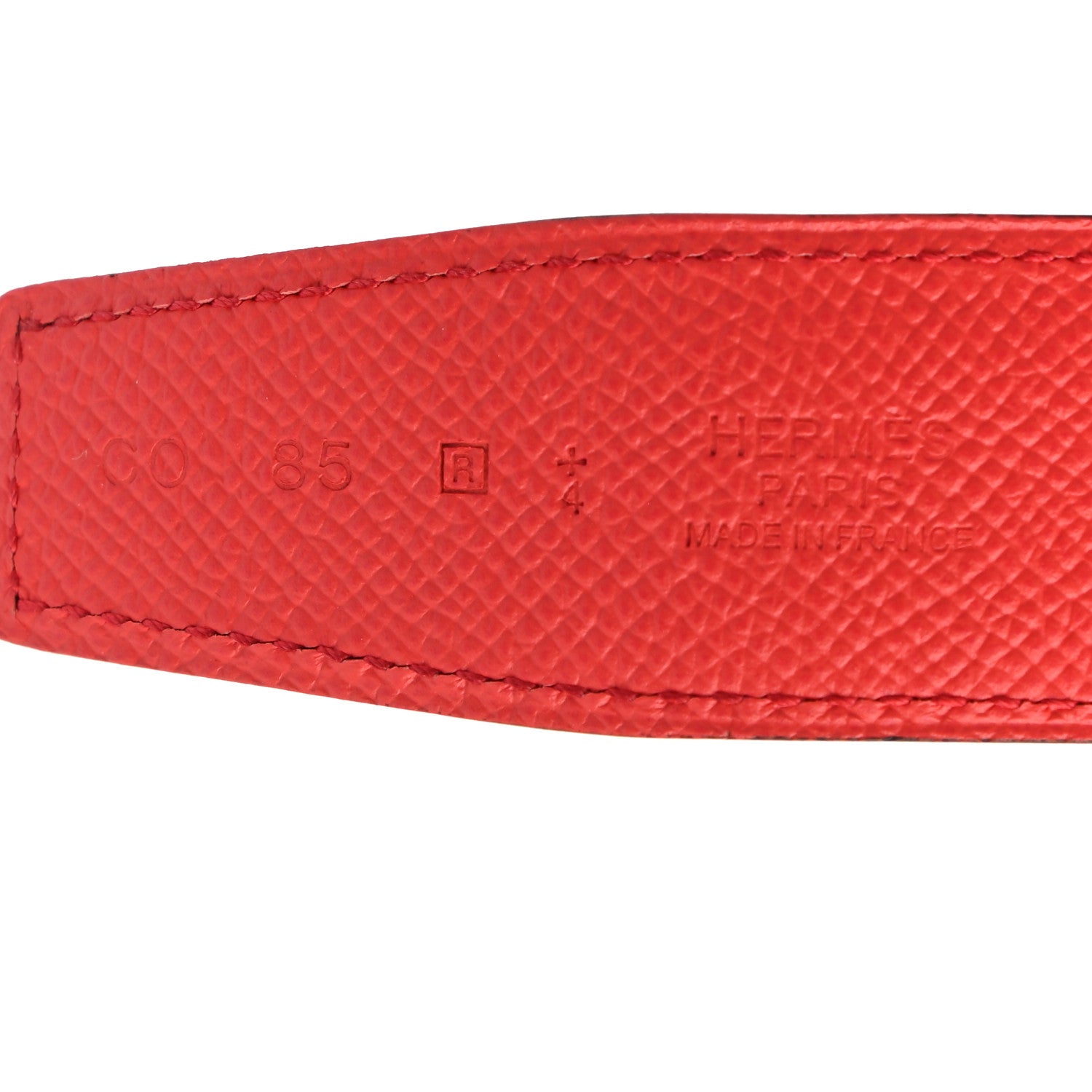 Hermes Swift Epsom 32mm Gamma Belt 85 Capucine Rouge Casaque 5 of 5