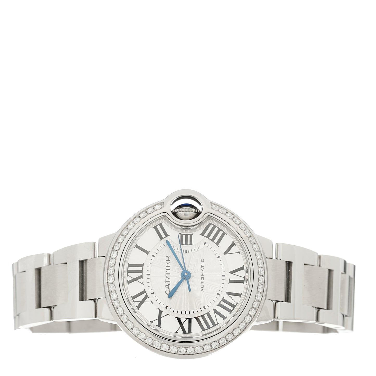 Stainless Steel Diamond Bezel 33mm Ballon Bleu De Cartier Automatic Watch