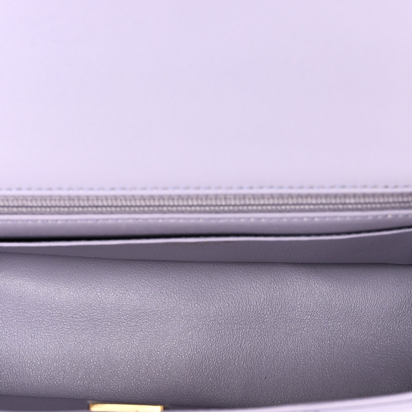 Lambskin Quilted Mini Top Handle Rectangular Flap Light Purple