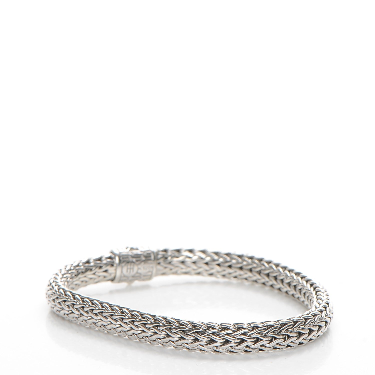 John Hardy Sterling Silver Pave Diamond Medium Classic Chain Clasp Bracelet 3 of 5