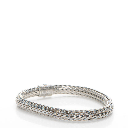 John Hardy Sterling Silver Pave Diamond Medium Classic Chain Clasp Bracelet 3 of 5