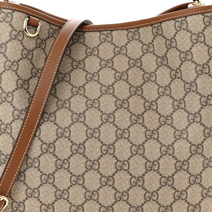 Gucci GG Supreme Monogram Emblem Small Shoulder Bag Beige Ebony Sundial 7 of 9
