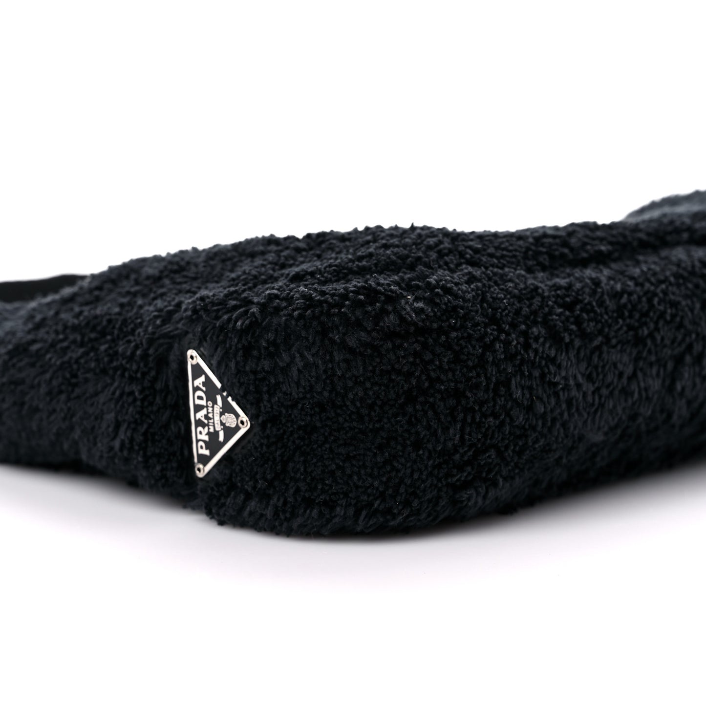 Terry Cloth Mini Re-Edition 2000 Bag Black White