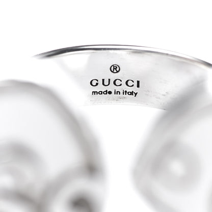 Gucci Sterling Silver GucciGhost Hamlet Skull Double Finger Ring 60 9 4 of 5
