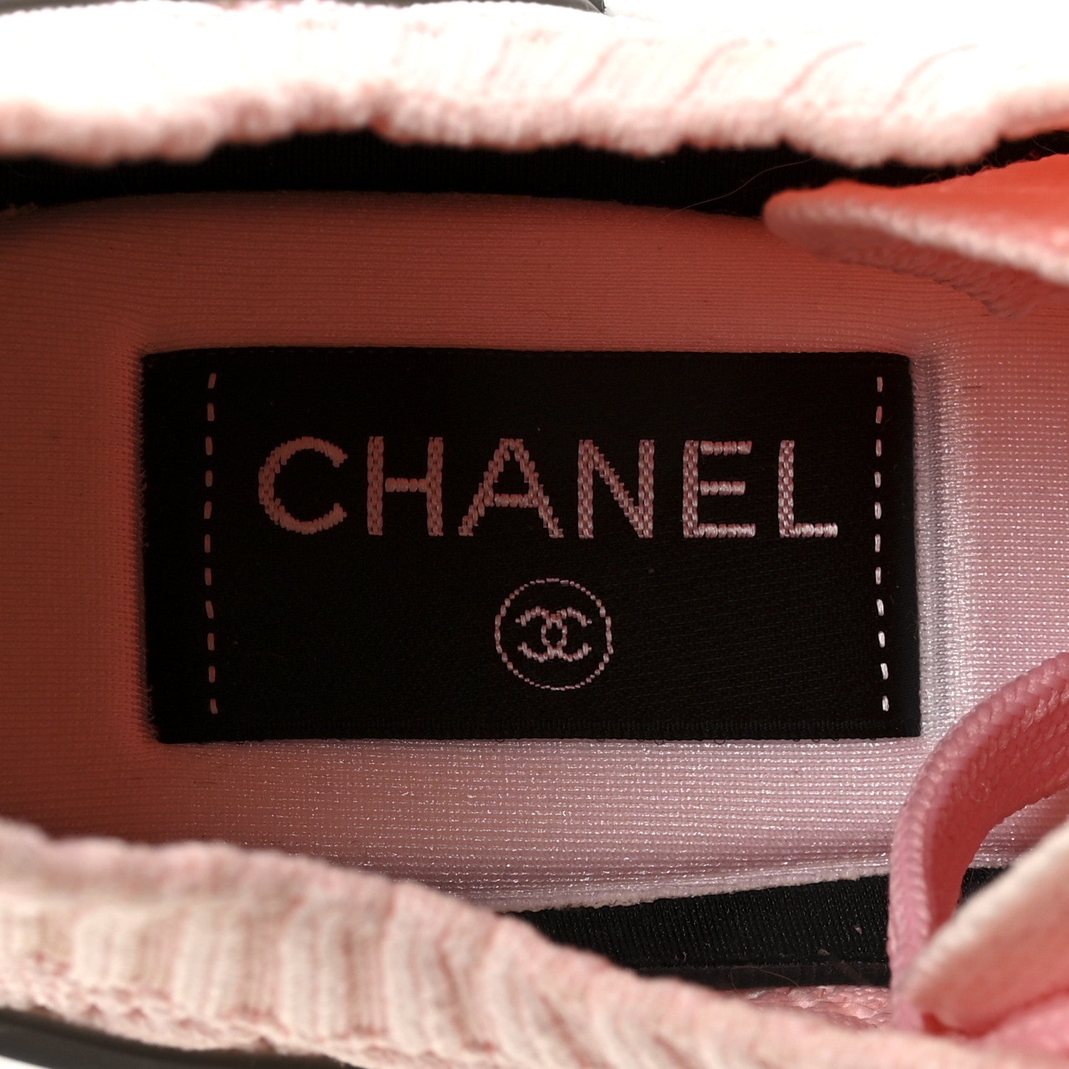 Chanel Mixed Fibers Quilted Womens CC Sneakers 37 Light Pink 7 of 9