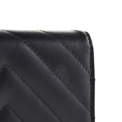 Chanel Lambskin Chevron Quilted Flap Card Holder Black 4 of 10