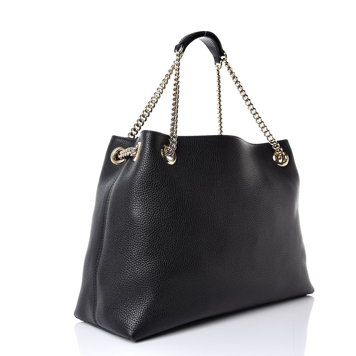 Gucci Pebbled Calfskin Medium Soho Chain Shoulder Bag Black 3 of 7