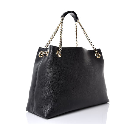 Gucci Pebbled Calfskin Medium Soho Chain Shoulder Bag Black 3 of 7