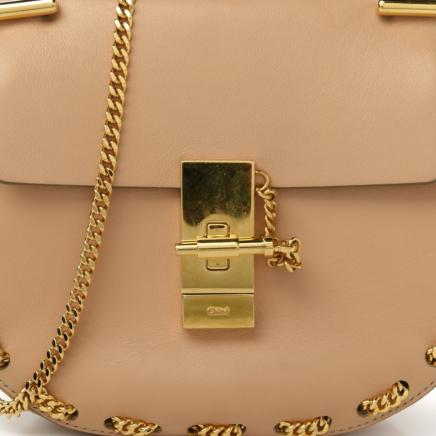 Chloe Calfskin Mini Drew Chain Shoulder Bag Blush Nude 10 of 10