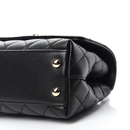 Chanel Caviar Lizard Embossed Quilted Extra Mini Coco Handle Flap Black 7 of 11