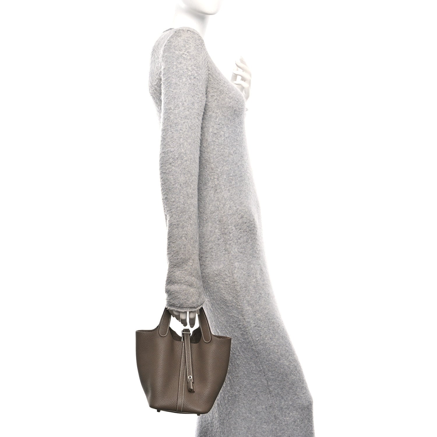 Hermes Taurillon Clemence Picotin Lock 18 PM Etoupe 2 of 12