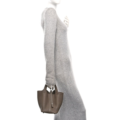 Hermes Taurillon Clemence Picotin Lock 18 PM Etoupe 2 of 12