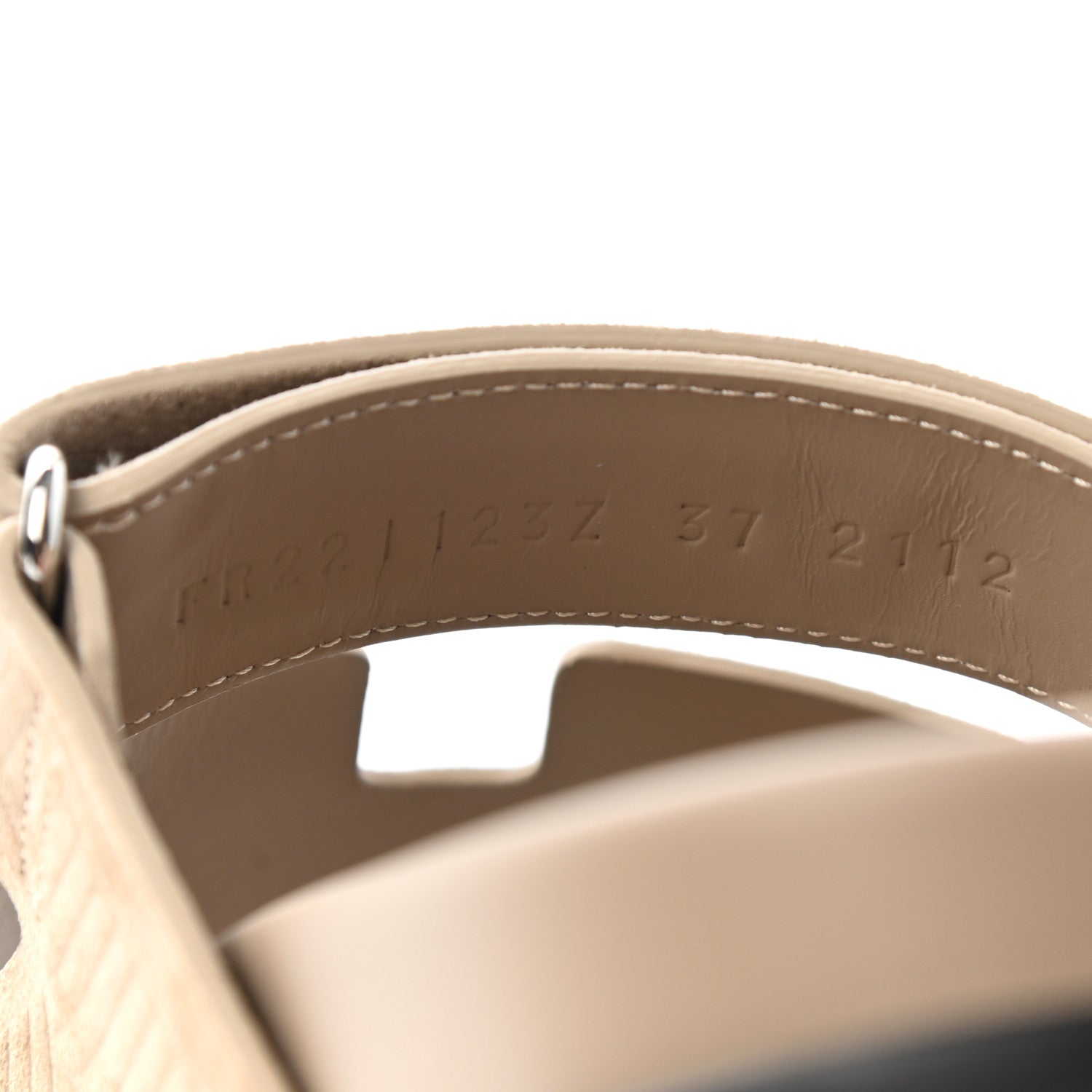 Hermes Suede Goatskin Chaine d'Ancre Womens Chypre Sandals 37 Beige Sable 5 of 10