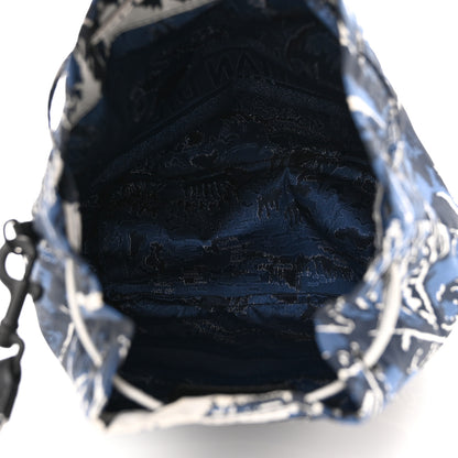 Christian Dior Technical Fabric Embroidered Palm Tree Toile De Jouy DiorTravel Pouch Blue 5 of 12