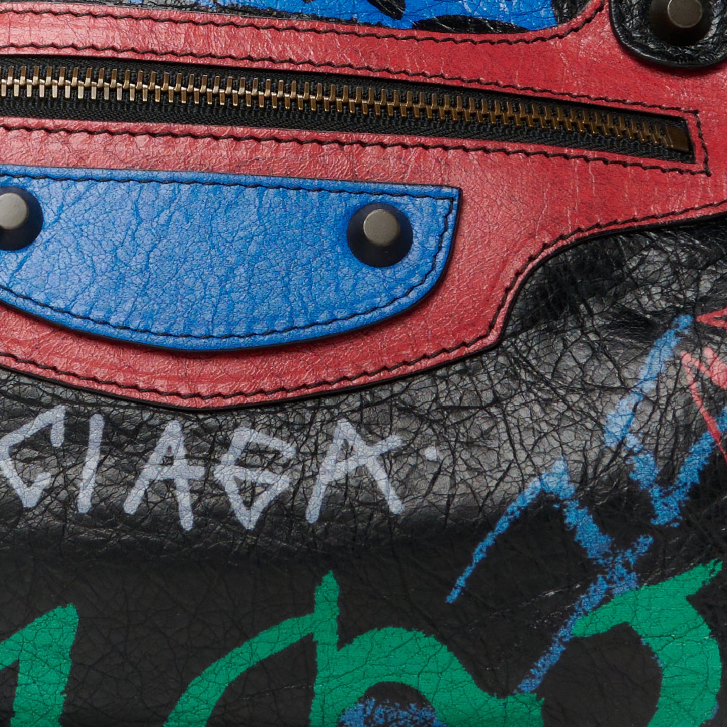 Agneau Graffiti All Over Classic Hardware City Black Vert Rouge