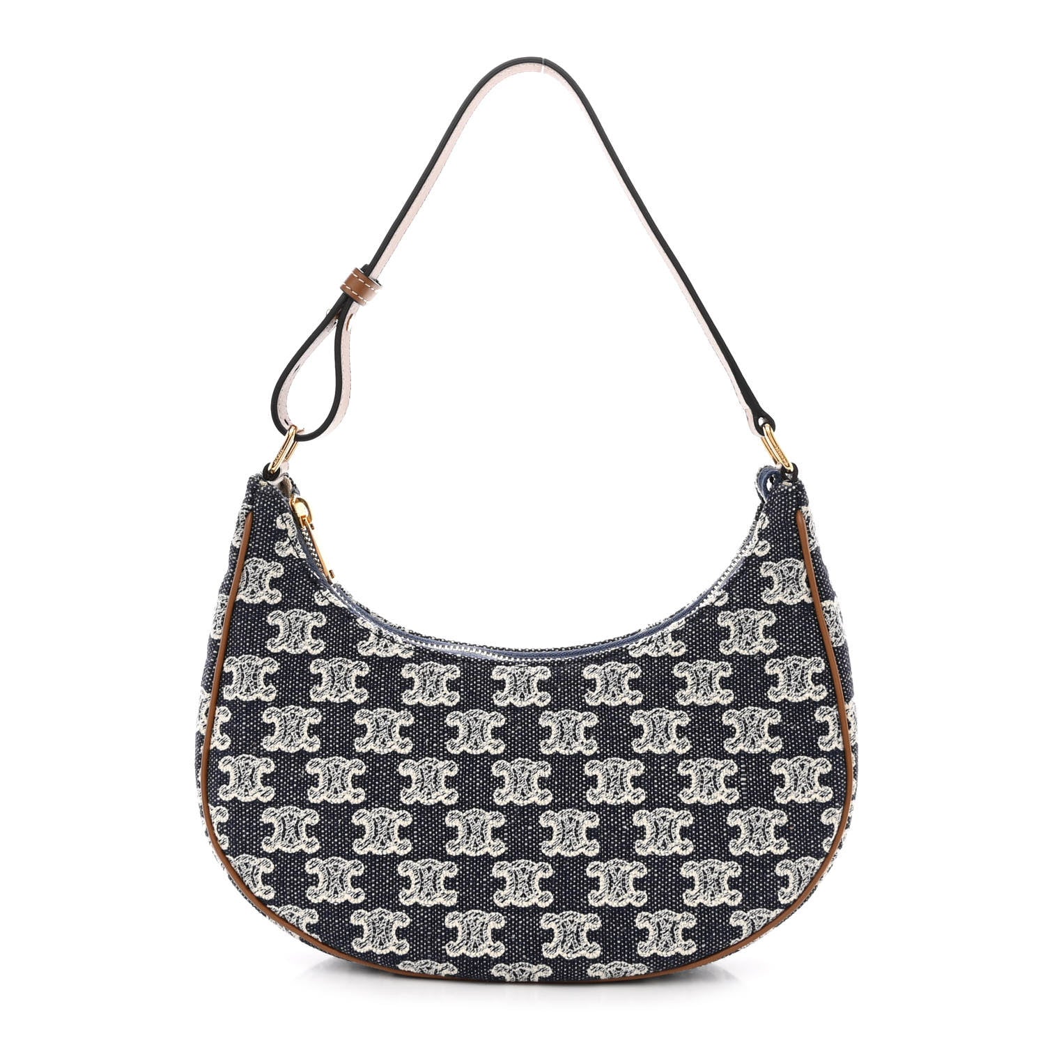 Celine Canvas Calfskin Ava Triomphe Shoulder Bag Blue 1 of 11