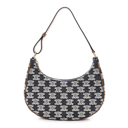 Celine Canvas Calfskin Ava Triomphe Shoulder Bag Blue 1 of 11