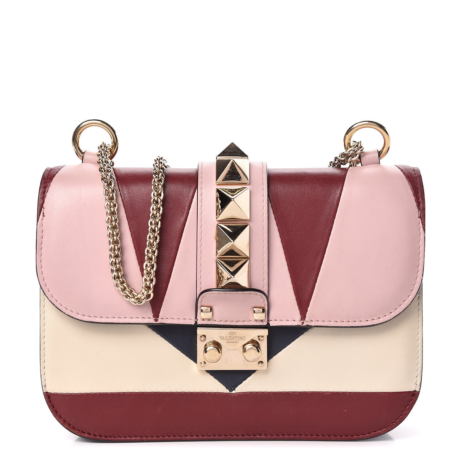 Valentino Garavani Vitello Colorblock Small Glam Lock Rockstud Flap Multicolor 1 of 11