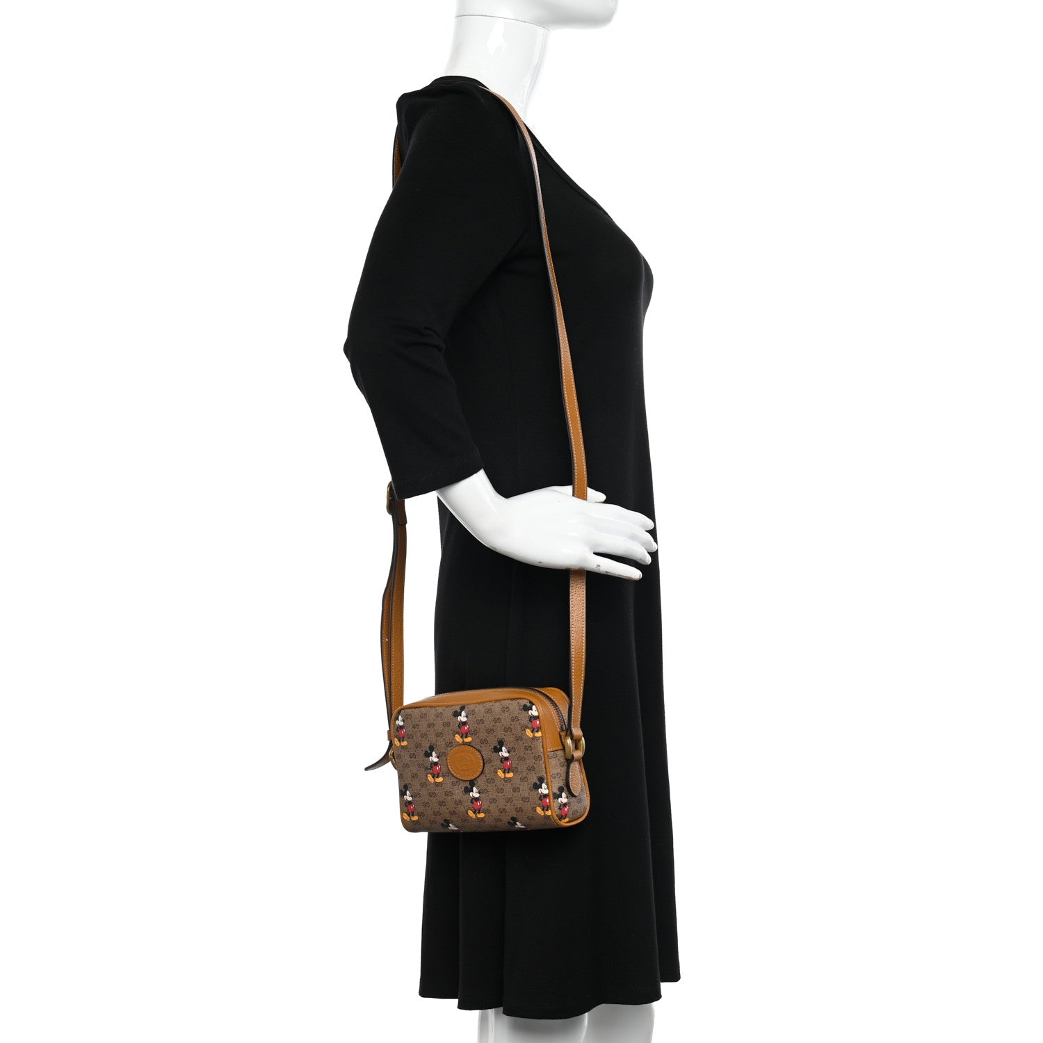 Gucci X DISNEY Mini Vintage GG Supreme Monogram Mickey Mouse Shoulder Bag Beige Vintage Sun Oil 2 of 11