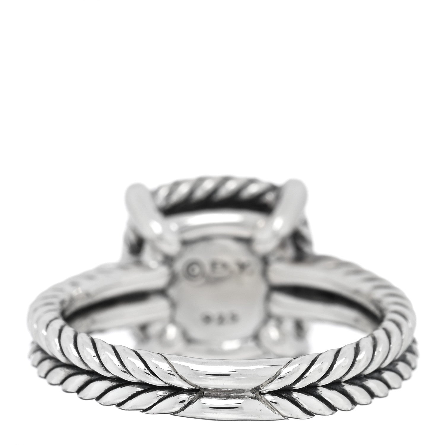 David Yurman Sterling Silver Diamond Black Onyx 9mm Chatelaine Pave Bezel Ring 53 6.5 3 of 4