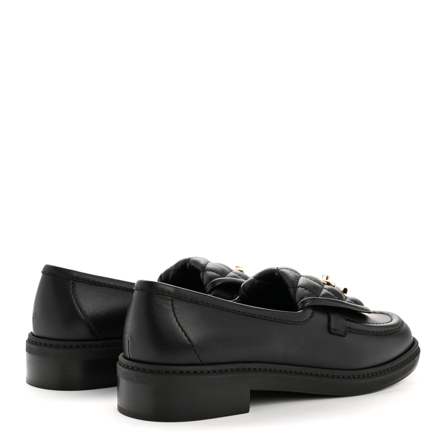 Lambskin Quilted CC Turnlock Loafers 37.5 Black