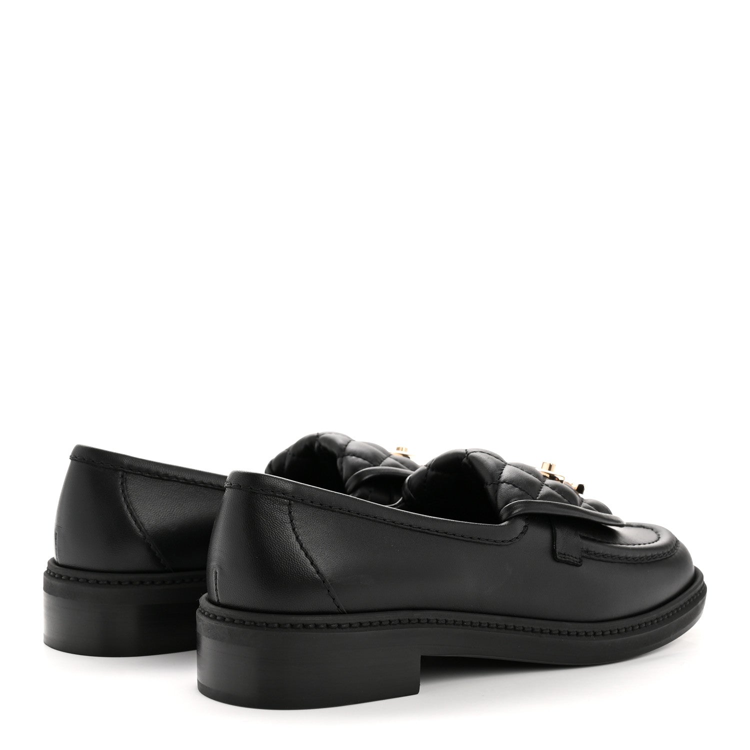 Chanel Lambskin Quilted CC Turnlock Loafers 37.5 Black 5 of 10