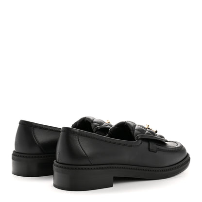 Chanel Lambskin Quilted CC Turnlock Loafers 37.5 Black 5 of 10