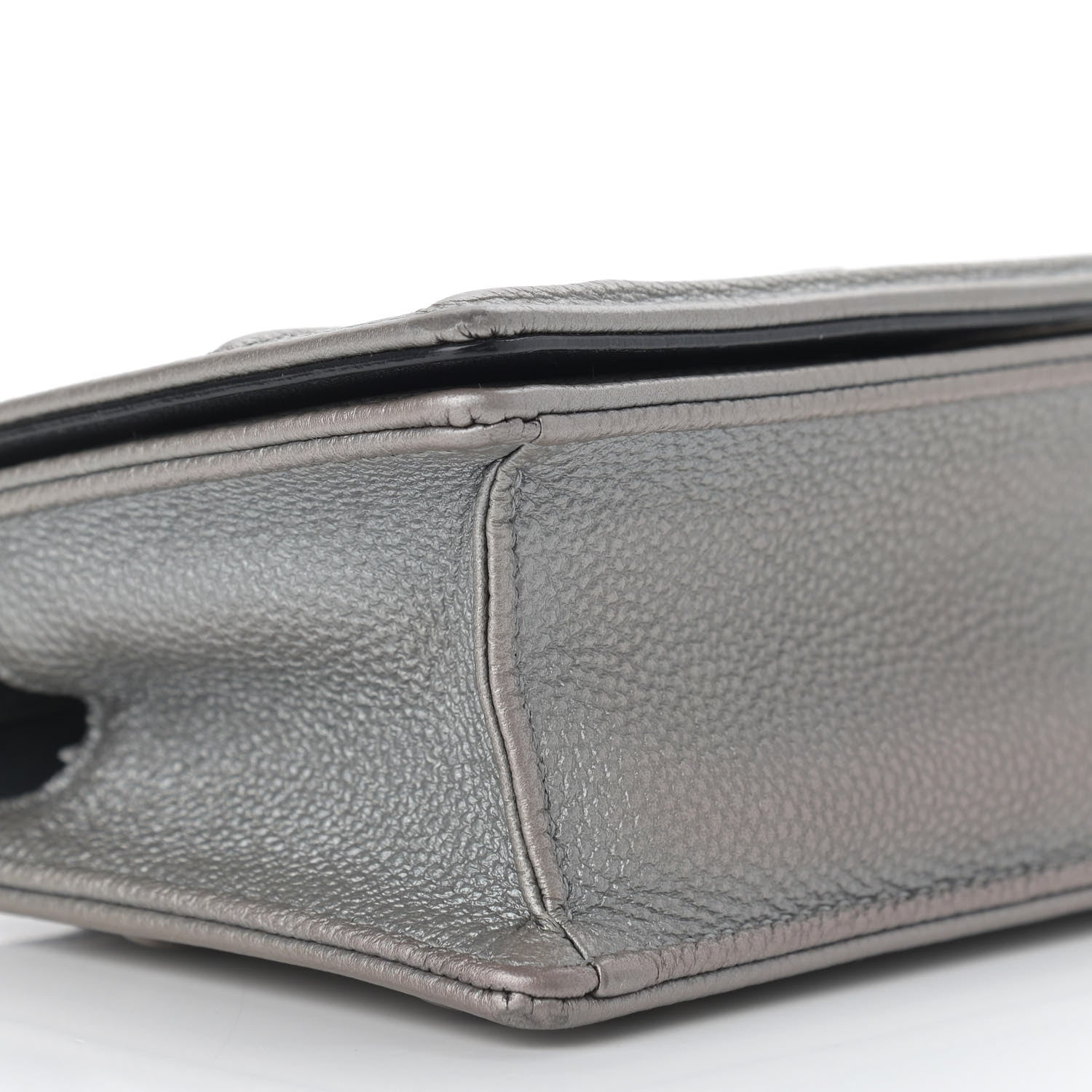 Christian Dior Metallic Grained Calfskin Baby Diorama Flap Bag Grey 8 of 10