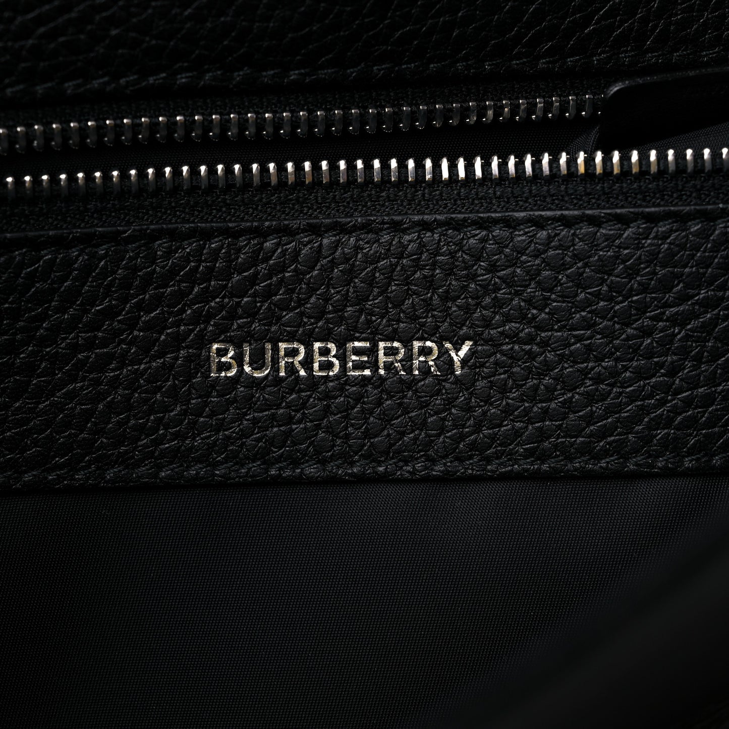 Grainy Calfskin Embossed Bruno Messenger Black