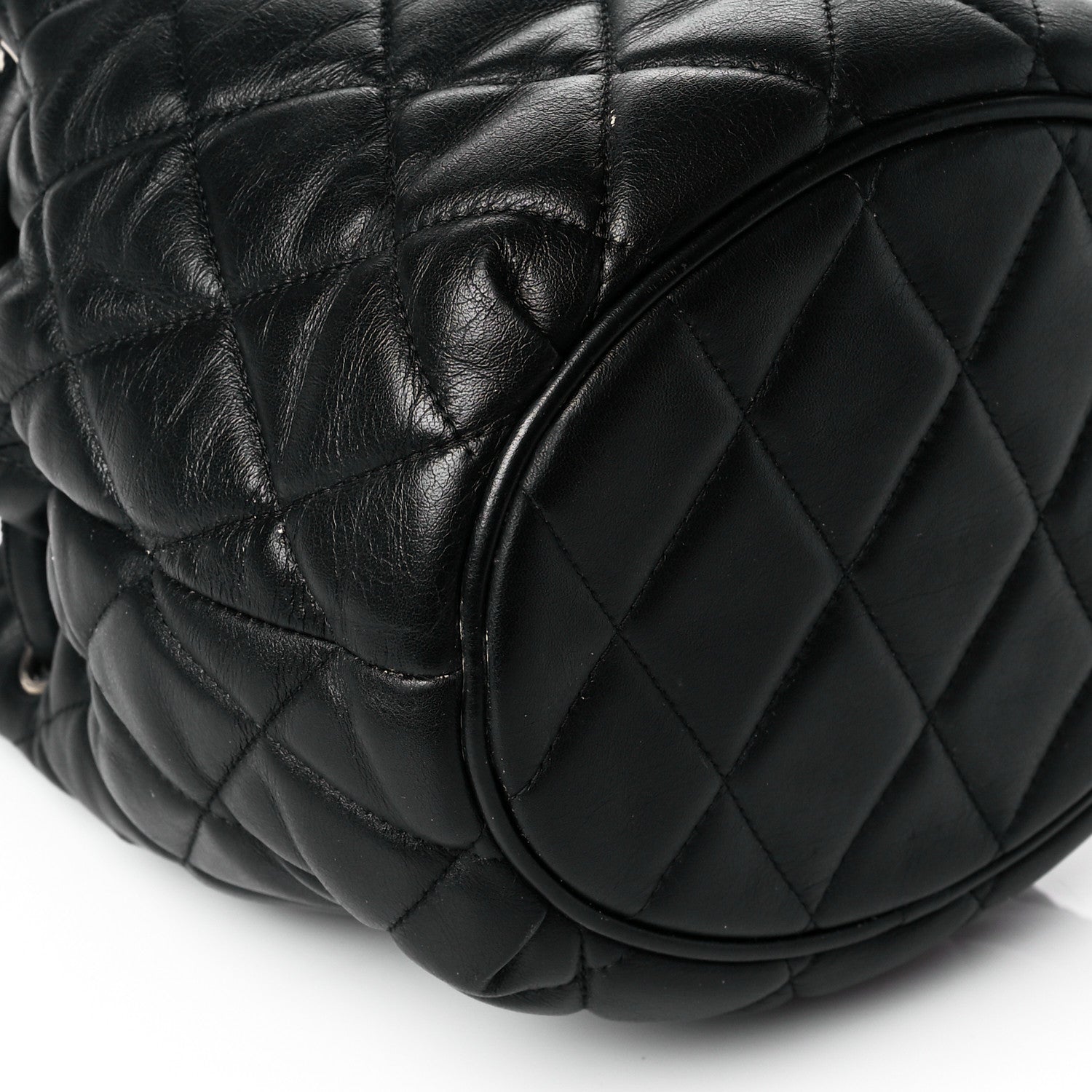Balenciaga Nappa Calfskin Quilted Touch B Bucket Bag Black 8 of 9