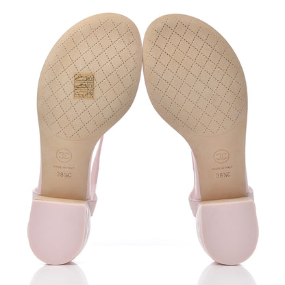 Chanel Lambskin Chain CC Logo Thong Sandals 38.5 Pink 5 of 18