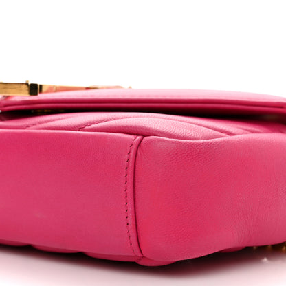 Saint Laurent Calfskin Matelasse Chevron Classic Monogram Baby Chain Bag Fuchsia 9 of 12
