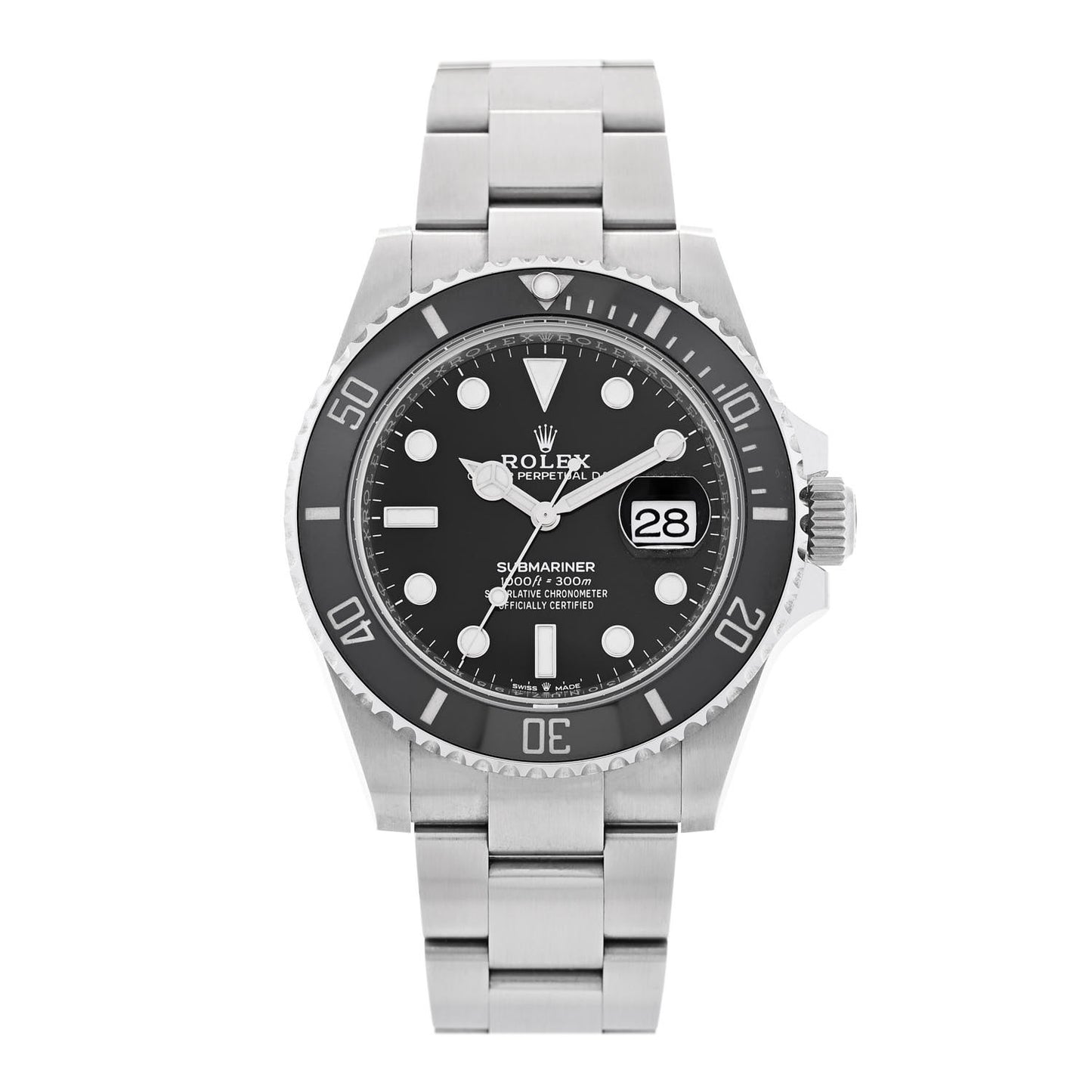 Stainless Steel 41mm Oyster Perpetual Submariner Date Watch Black 126610LN