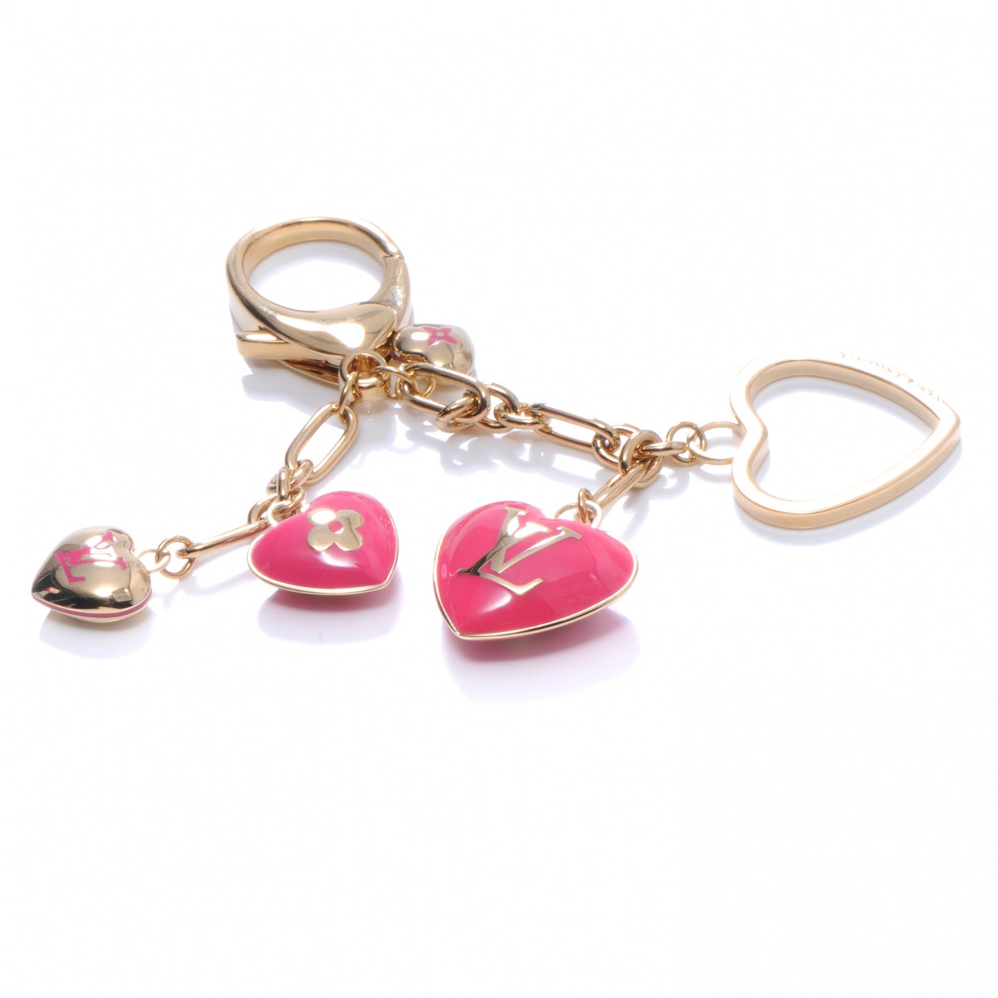 Coeurs Heart Bag Charm Key Holder Pink