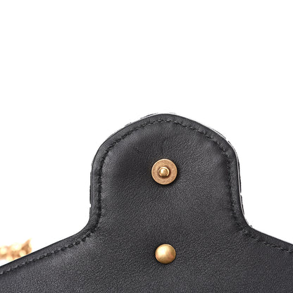 Gucci Velvet Matelasse GG Marmont Chain Wallet Black 5 of 11