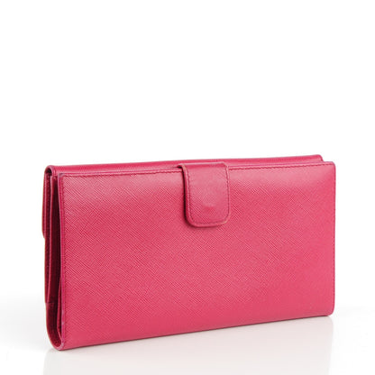 Prada Saffiano Metal Wallet Ibisco 3 of 7