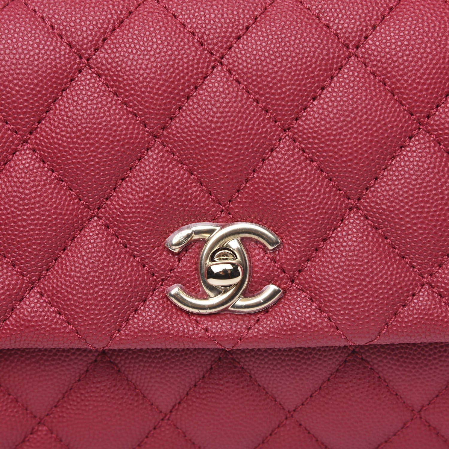 Chanel Caviar Quilted Mini Coco Handle Flap Fuchsia 7 of 10