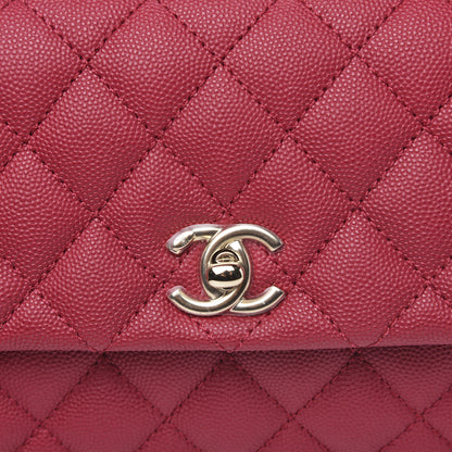 Chanel Caviar Quilted Mini Coco Handle Flap Fuchsia 7 of 10
