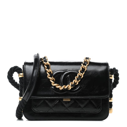 Chanel Crumpled Calfskin En Vogue Rope Flap Black 1 of 4
