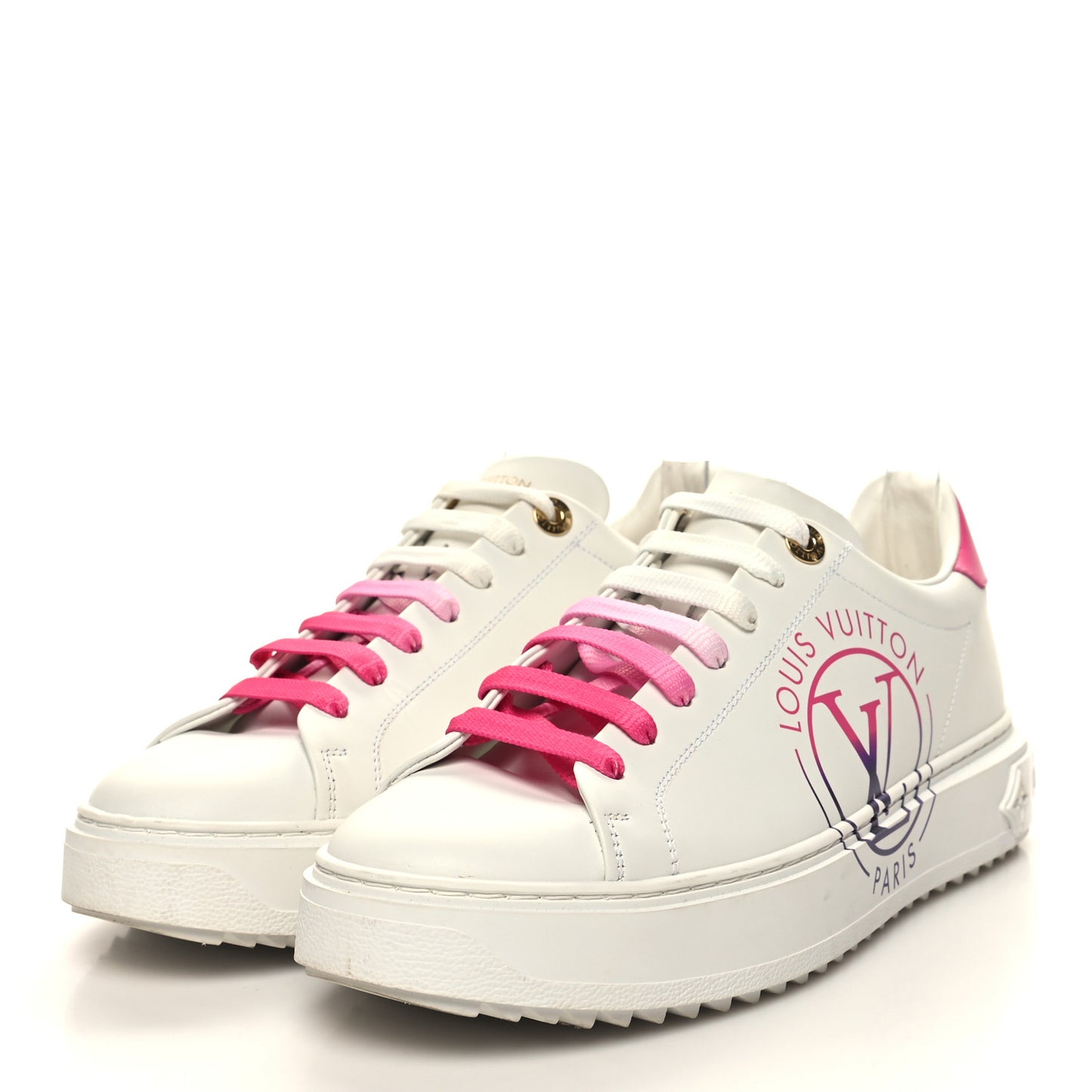 Monogram Time Out Sneakers 38.5 White Pink