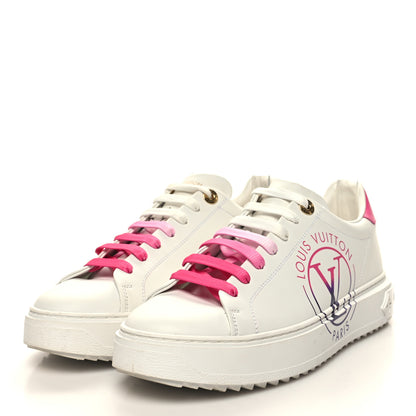 Louis Vuitton Monogram Time Out Sneakers 38.5 White Pink 3 of 10