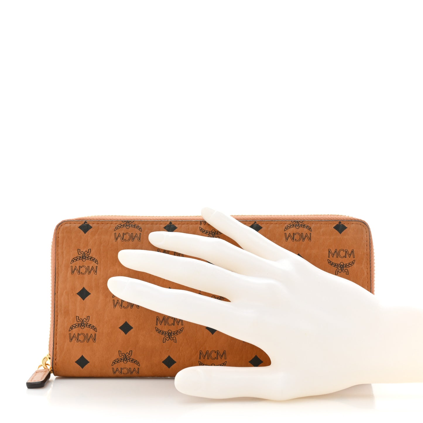 Visetos Large Zip Around Wallet Cognac