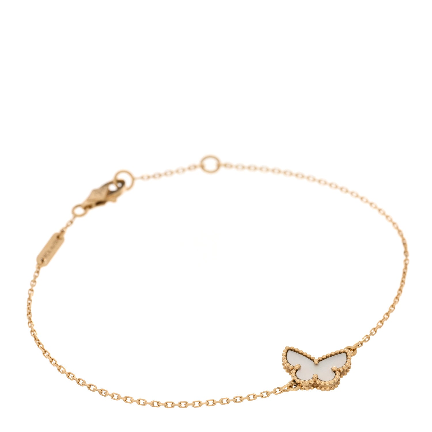 Van Cleef & Arpels 18K Yellow Gold Mother of Pearl Sweet Alhambra Butterfly Bracelet 1 of 5