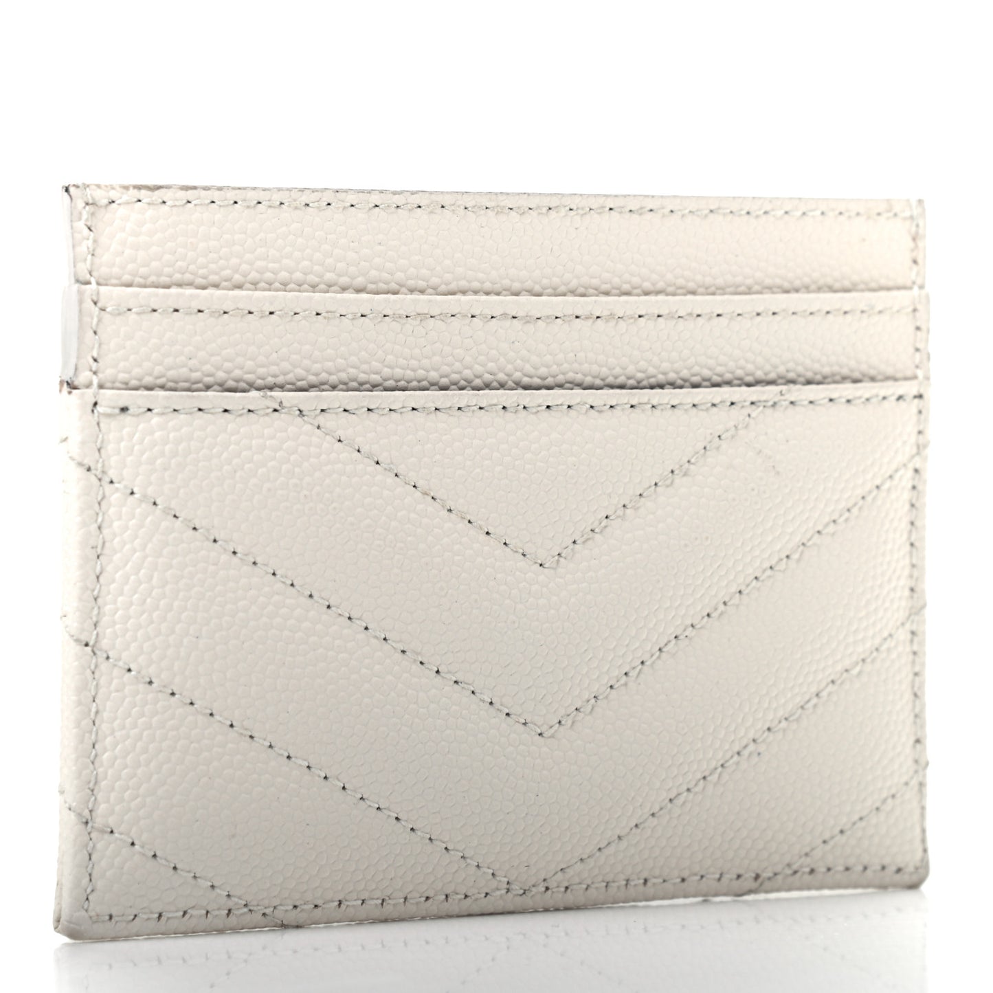 Grain De Poudre Matelasse Chevron Monogram Credit Card Case Crema Soft