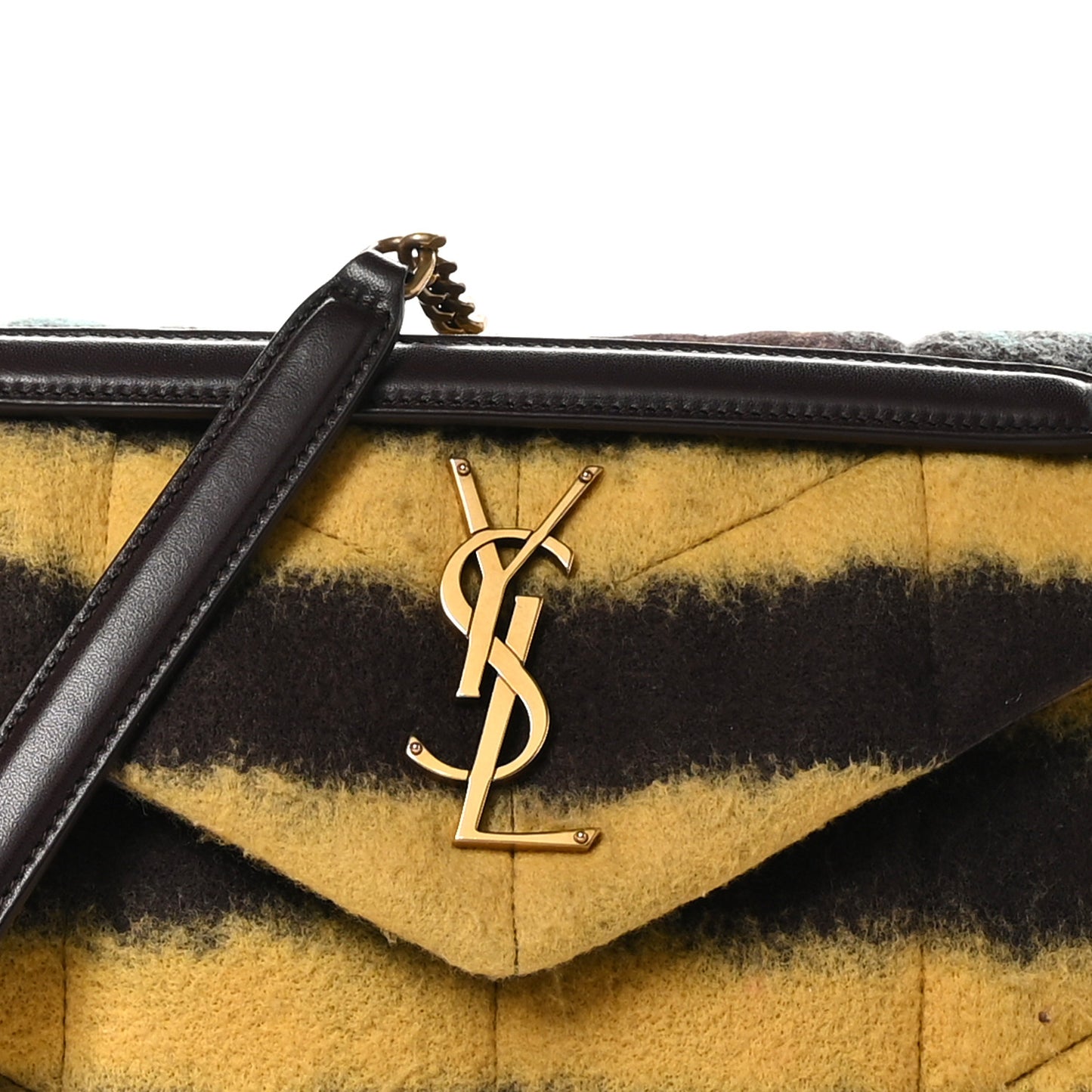 Tie Dye Wool Quilted Small Loulou Puffer Monogram Chain Satchel Yellow Pacific Blue Dark Pecan