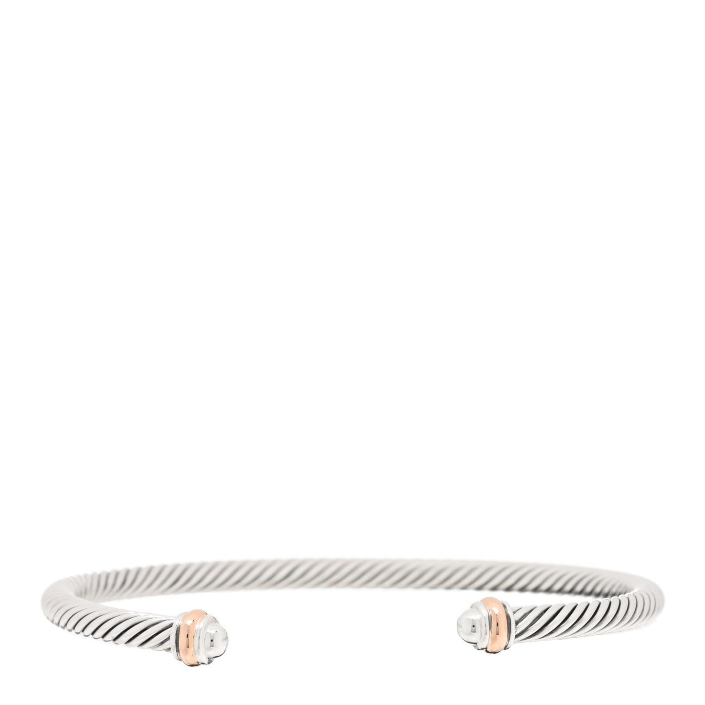 Sterling Silver 18K Rose Gold 4mm Cable Classics Bracelet